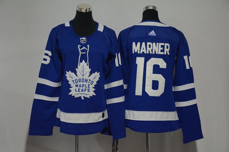 Women Toronto Maple Leafs 16 Marner Blue Hockey Stitched Adidas NHL Jerseys